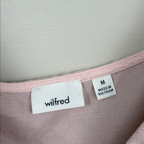 WILFRED ARITZIA linen pink astere Elegant Pink Wrap Dress midi - Picture 2 of 12